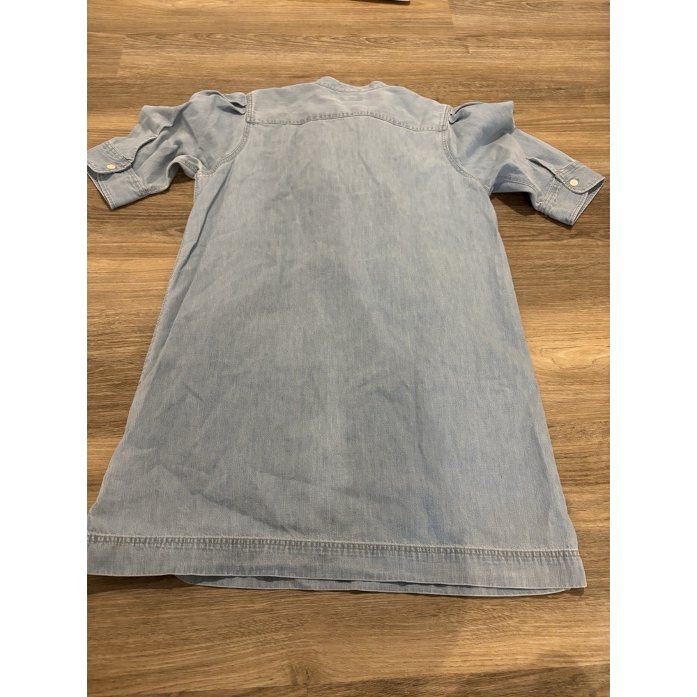 Lauren Ralph Lauren Denim V-Neck Tunic Dress Short Sleeve Blue Cotton XL - Picture 2 of 6